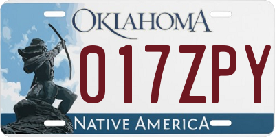 OK license plate 017ZPY