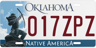 OK license plate 017ZPZ