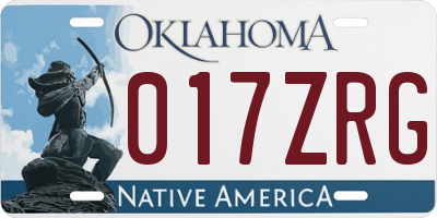 OK license plate 017ZRG