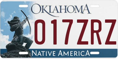 OK license plate 017ZRZ