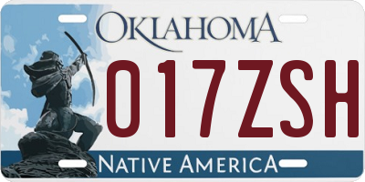 OK license plate 017ZSH