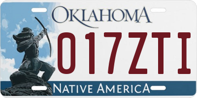 OK license plate 017ZTI