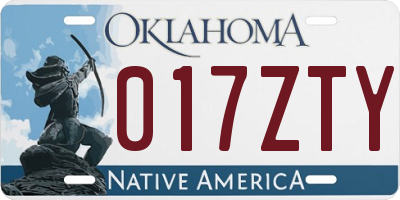 OK license plate 017ZTY