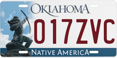 OK license plate 017ZVC