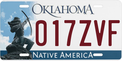 OK license plate 017ZVF