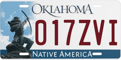 OK license plate 017ZVI