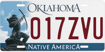 OK license plate 017ZVU