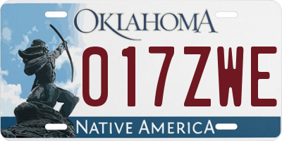 OK license plate 017ZWE