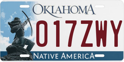 OK license plate 017ZWY
