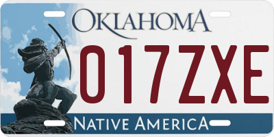OK license plate 017ZXE