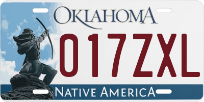 OK license plate 017ZXL