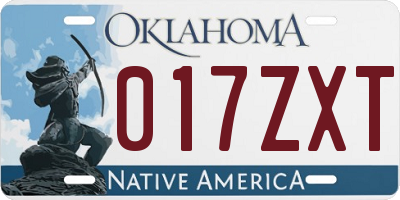 OK license plate 017ZXT