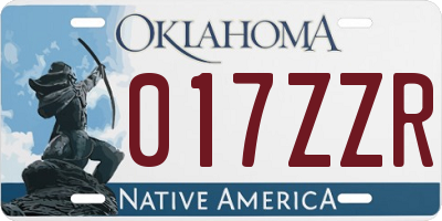 OK license plate 017ZZR