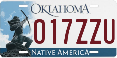 OK license plate 017ZZU