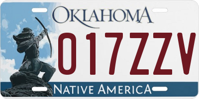 OK license plate 017ZZV