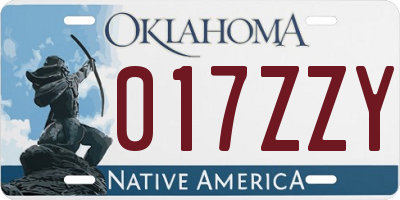 OK license plate 017ZZY