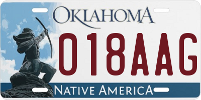 OK license plate 018AAG