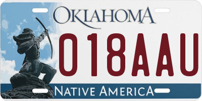 OK license plate 018AAU
