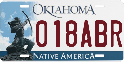 OK license plate 018ABR