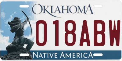 OK license plate 018ABW