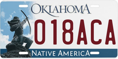 OK license plate 018ACA