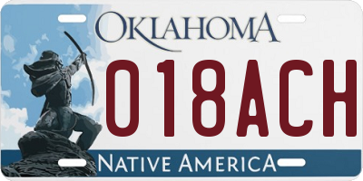 OK license plate 018ACH