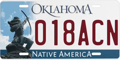 OK license plate 018ACN
