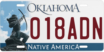 OK license plate 018ADN