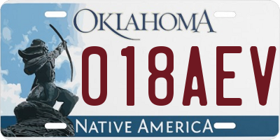 OK license plate 018AEV