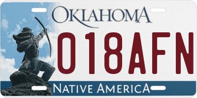 OK license plate 018AFN