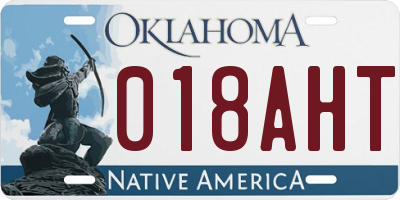 OK license plate 018AHT