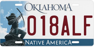 OK license plate 018ALF