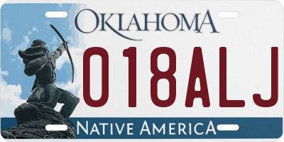 OK license plate 018ALJ