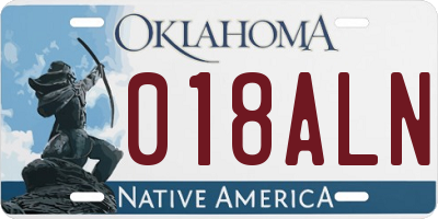 OK license plate 018ALN