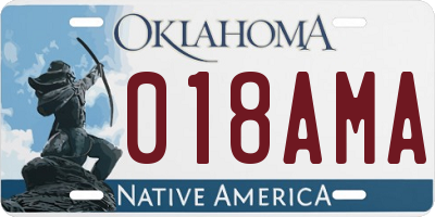 OK license plate 018AMA