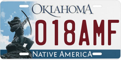OK license plate 018AMF