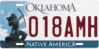 OK license plate 018AMH