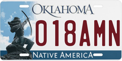 OK license plate 018AMN