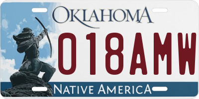 OK license plate 018AMW