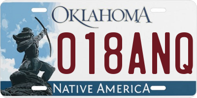 OK license plate 018ANQ