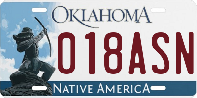 OK license plate 018ASN