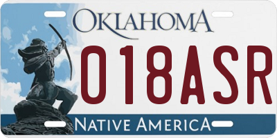 OK license plate 018ASR
