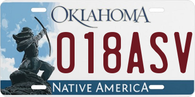 OK license plate 018ASV