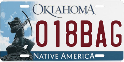 OK license plate 018BAG
