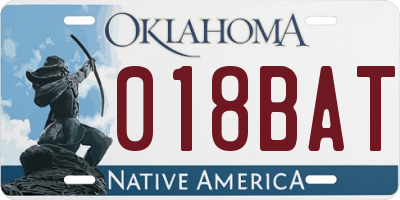 OK license plate 018BAT