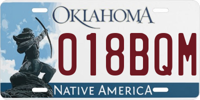 OK license plate 018BQM