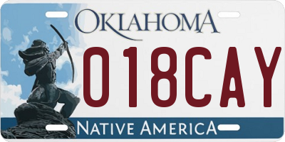 OK license plate 018CAY