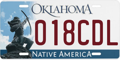 OK license plate 018CDL