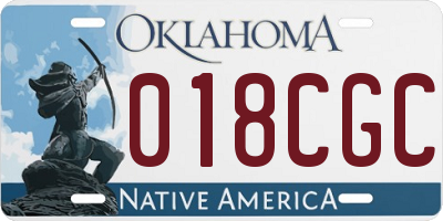 OK license plate 018CGC