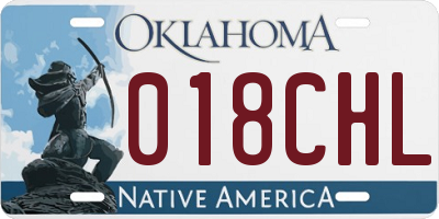 OK license plate 018CHL